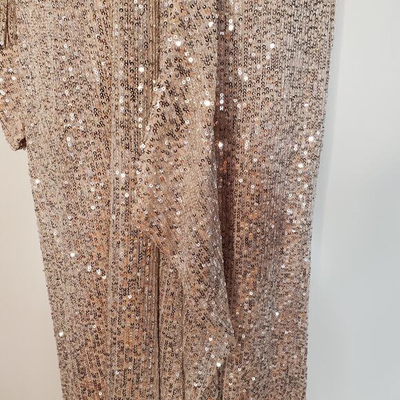 Mac Duggal Sequined One Shoulder Cut Out Gown Silver 26730 Size 8 New - Picture 12 of 14